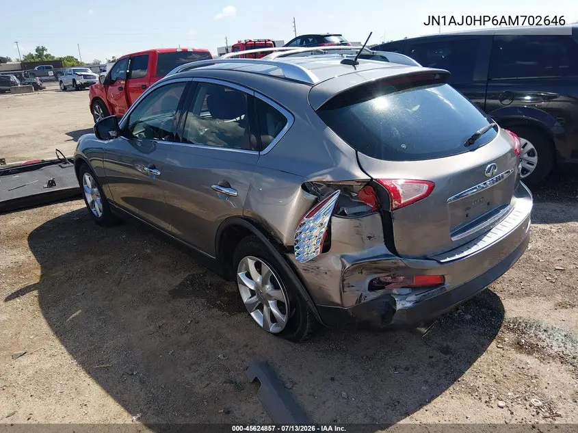 2010 Infiniti Ex35 Journey VIN: JN1AJ0HP6AM702646 Lot: 45624857