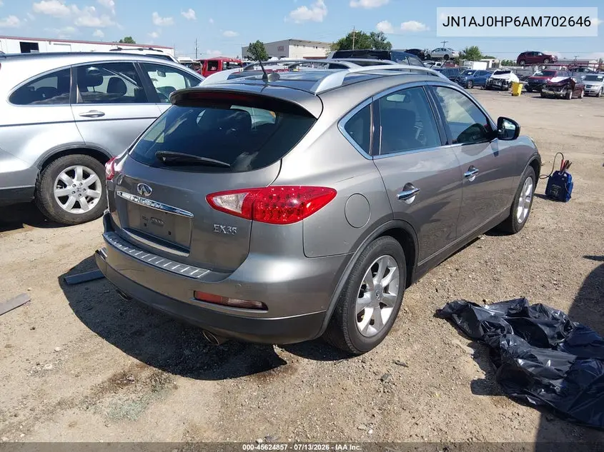 2010 Infiniti Ex35 Journey VIN: JN1AJ0HP6AM702646 Lot: 45624857