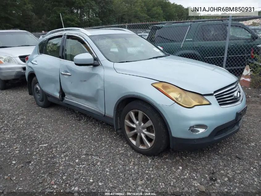 2011 Infiniti Ex35 Journey VIN: JN1AJ0HR6BM850931 Lot: 43196942
