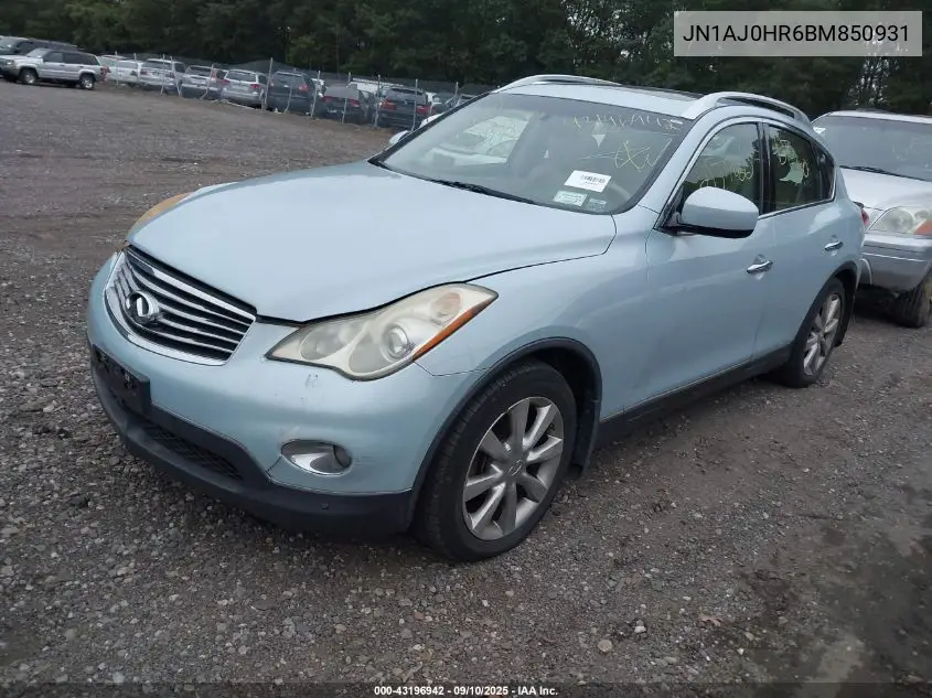 2011 Infiniti Ex35 Journey VIN: JN1AJ0HR6BM850931 Lot: 43196942
