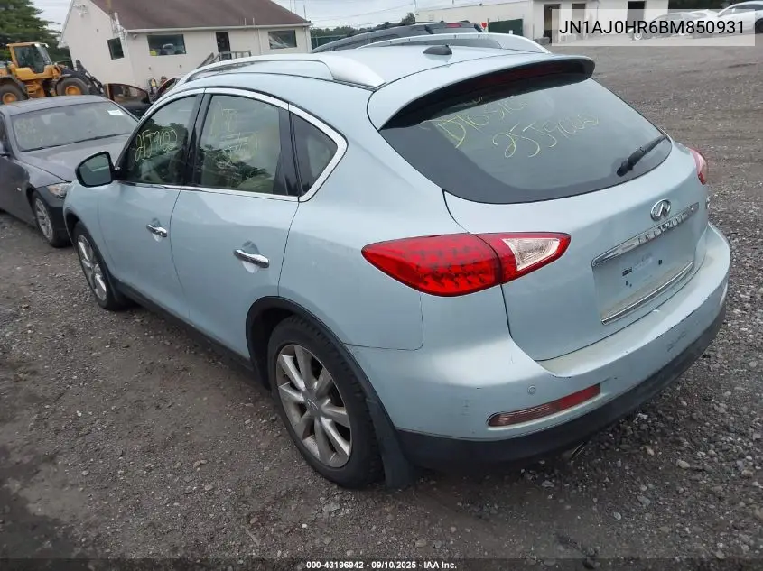 2011 Infiniti Ex35 Journey VIN: JN1AJ0HR6BM850931 Lot: 43196942