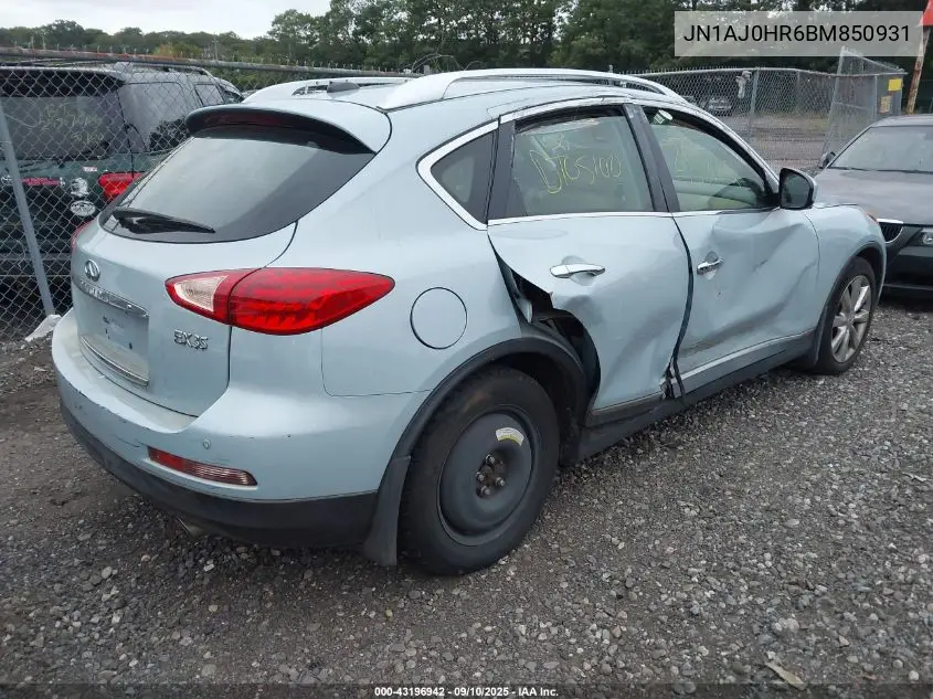 2011 Infiniti Ex35 Journey VIN: JN1AJ0HR6BM850931 Lot: 43196942