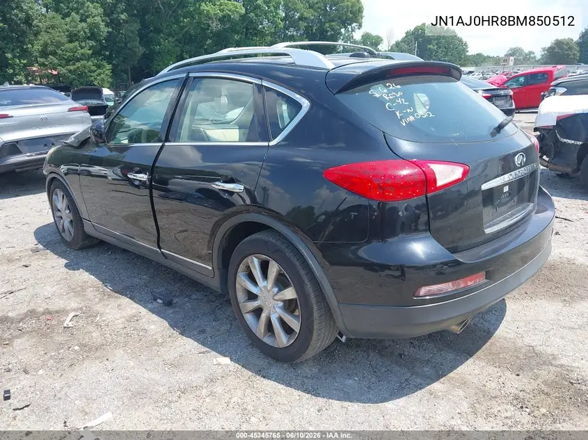 2011 Infiniti Ex35 Journey VIN: JN1AJ0HR8BM850512 Lot: 45345765