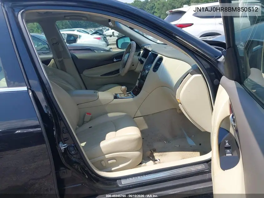 2011 Infiniti Ex35 Journey VIN: JN1AJ0HR8BM850512 Lot: 45345765
