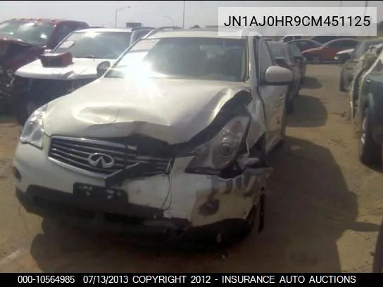 2012 Infiniti Ex35 Journey Awd VIN: JN1AJ0HR9CM451125 Lot: 10564985
