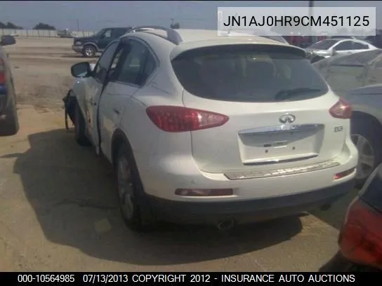 2012 Infiniti Ex35 Journey Awd VIN: JN1AJ0HR9CM451125 Lot: 10564985