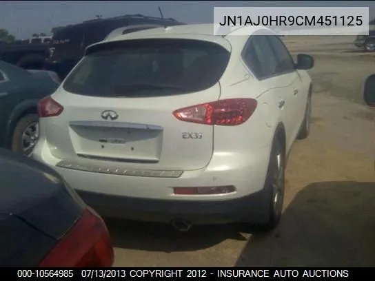 2012 Infiniti Ex35 Journey Awd VIN: JN1AJ0HR9CM451125 Lot: 10564985