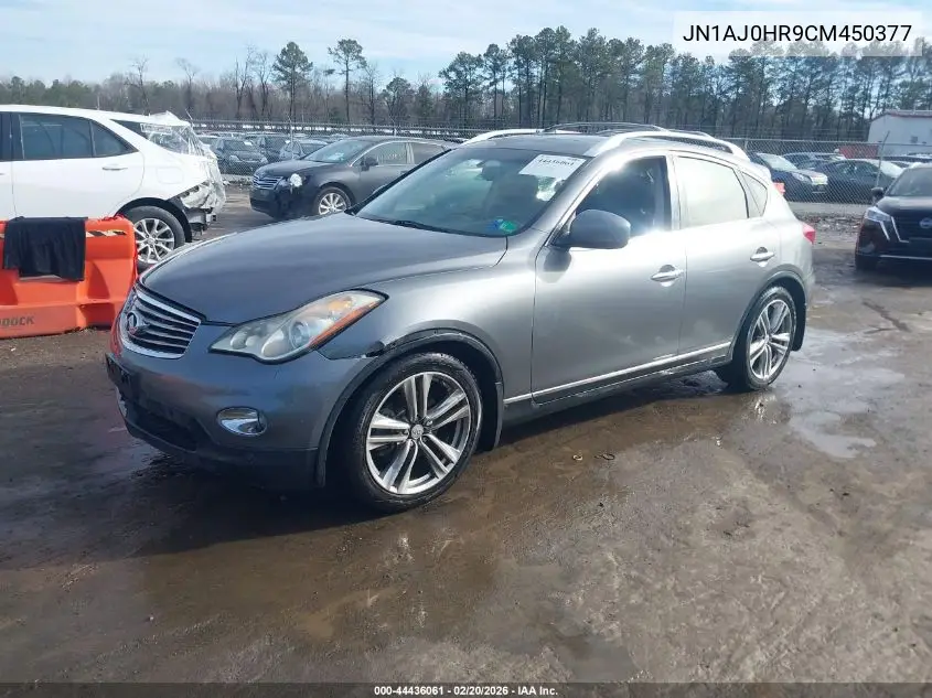 2012 Infiniti Ex35 Journey VIN: JN1AJ0HR9CM450377 Lot: 44436061