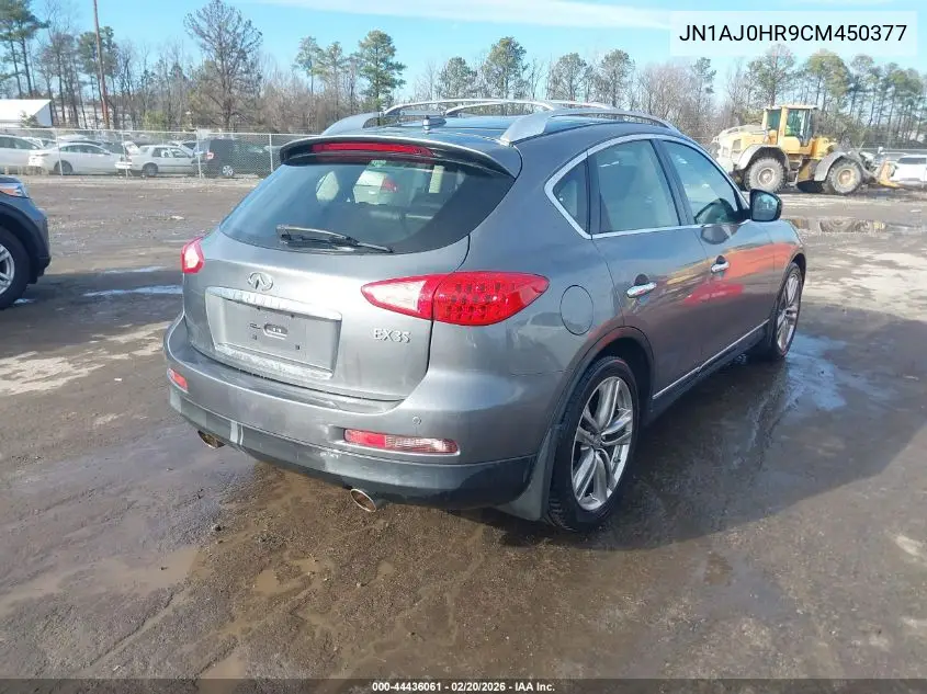 2012 Infiniti Ex35 Journey VIN: JN1AJ0HR9CM450377 Lot: 44436061