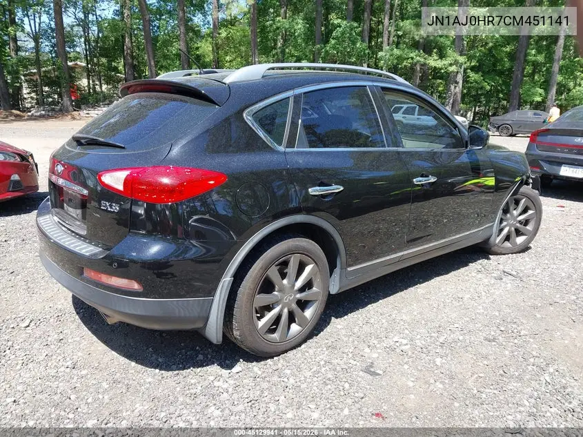 2012 Infiniti Ex35 Journey VIN: JN1AJ0HR7CM451141 Lot: 45129941