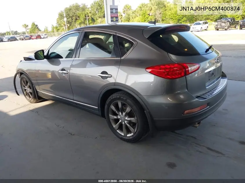 2012 Infiniti Ex35 Journey VIN: JN1AJ0HP6CM400874 Lot: 45512858