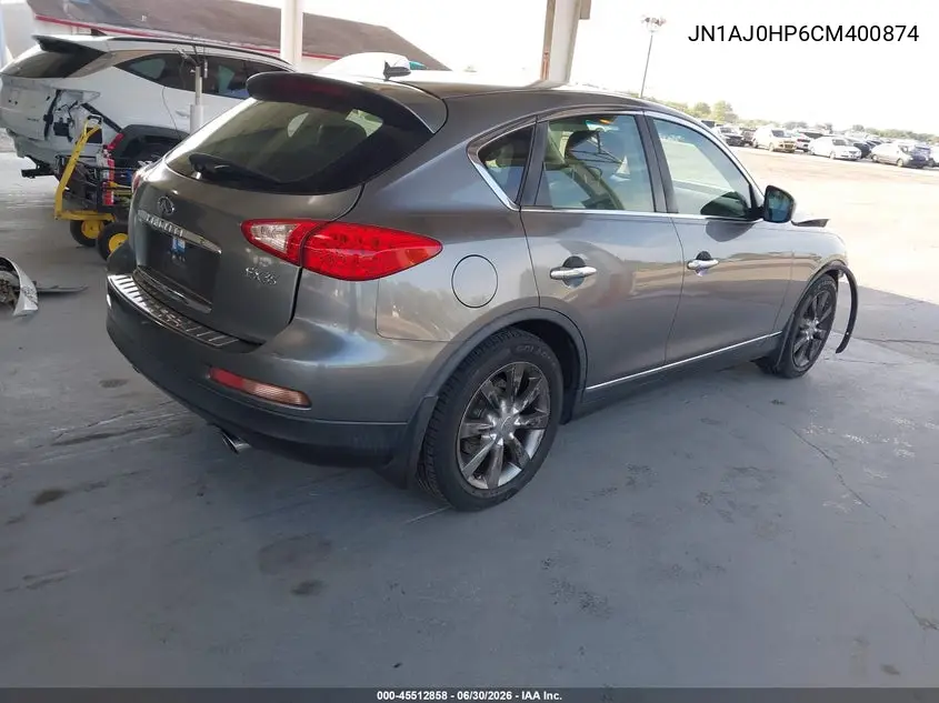 2012 Infiniti Ex35 Journey VIN: JN1AJ0HP6CM400874 Lot: 45512858