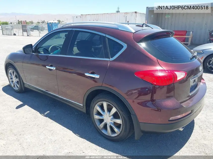 2012 Infiniti Ex35 Journey VIN: JN1AJ0HP6CM400518 Lot: 45519227