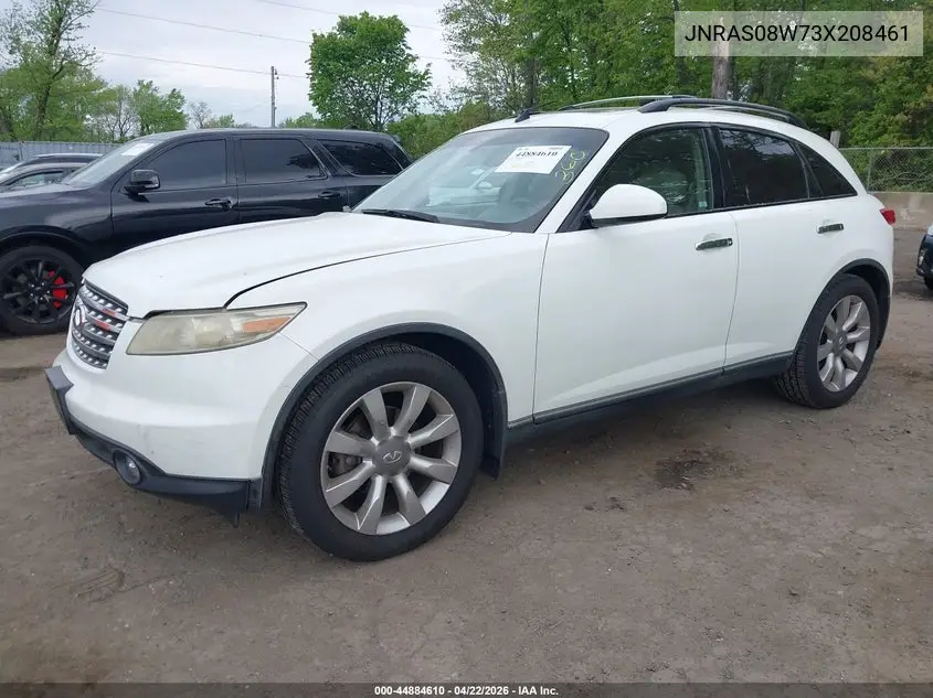 2003 Infiniti Fx35 VIN: JNRAS08W73X208461 Lot: 44884610