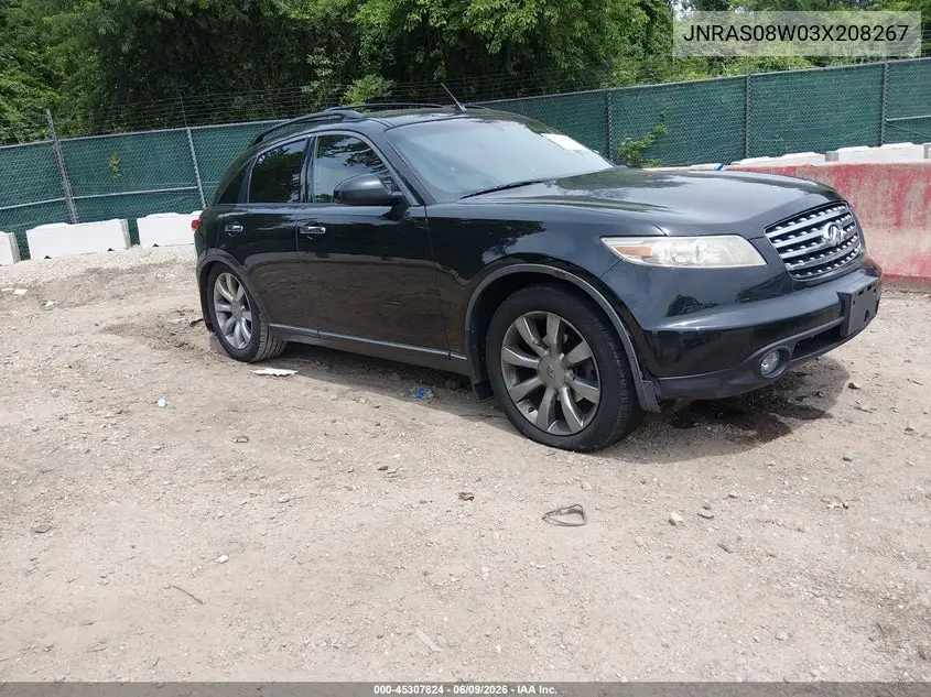 2003 Infiniti Fx35 VIN: JNRAS08W03X208267 Lot: 45307824