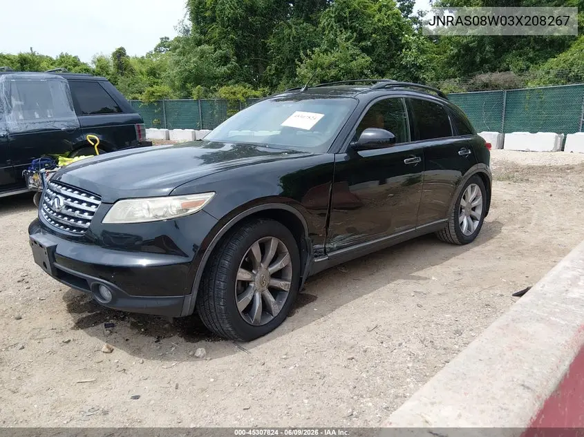 2003 Infiniti Fx35 VIN: JNRAS08W03X208267 Lot: 45307824