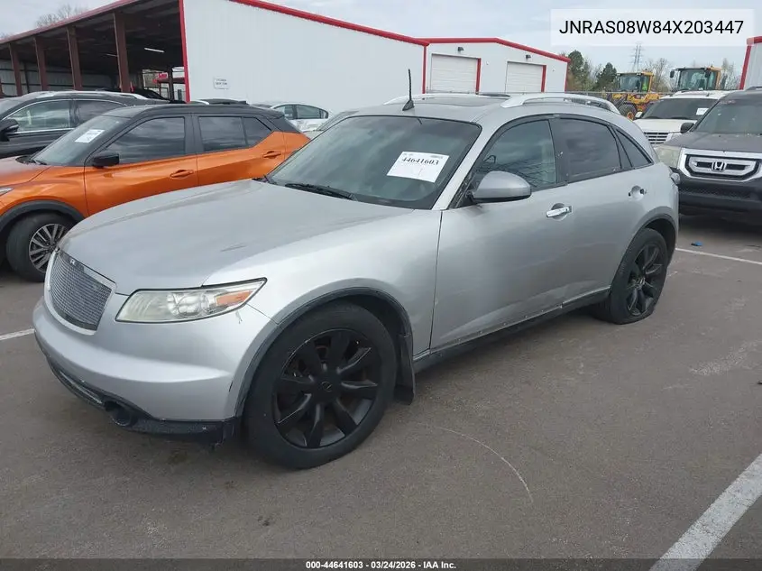 2004 Infiniti Fx35 VIN: JNRAS08W84X203447 Lot: 44641603