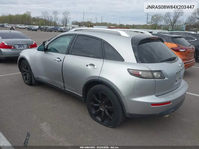 2004 Infiniti Fx35 VIN: JNRAS08W84X203447 Lot: 44641603