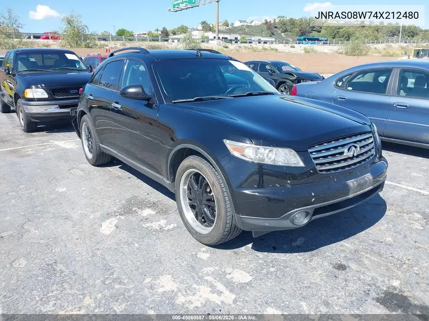 2004 Infiniti Fx35 VIN: JNRAS08W74X212480 Lot: 45060587