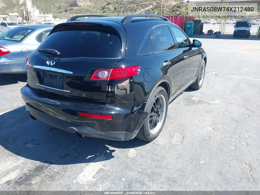 2004 Infiniti Fx35 VIN: JNRAS08W74X212480 Lot: 45060587