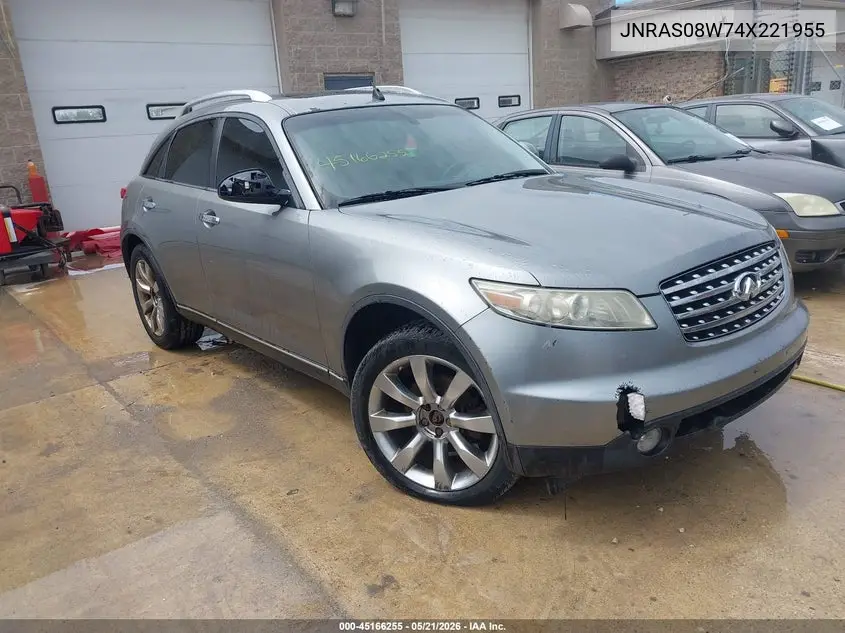 2004 Infiniti Fx35 VIN: JNRAS08W74X221955 Lot: 45166255