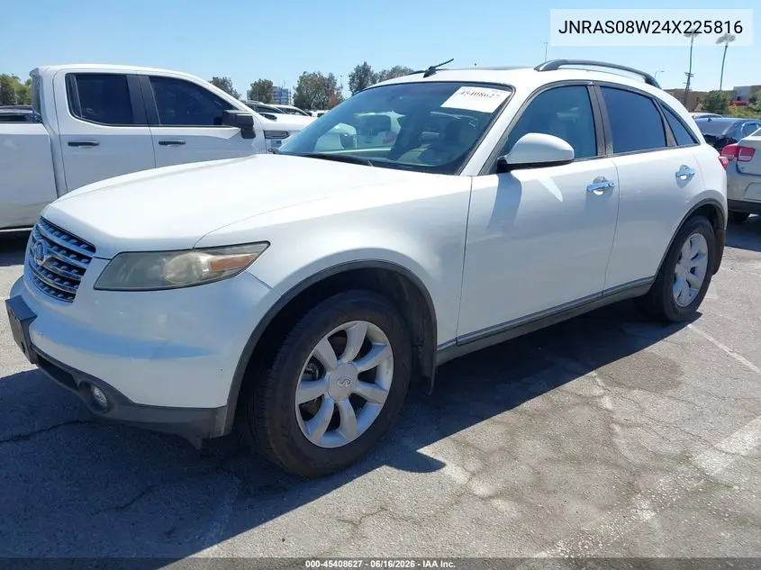 2004 Infiniti Fx35 VIN: JNRAS08W24X225816 Lot: 45408627