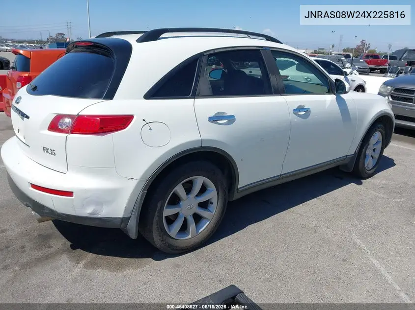 2004 Infiniti Fx35 VIN: JNRAS08W24X225816 Lot: 45408627