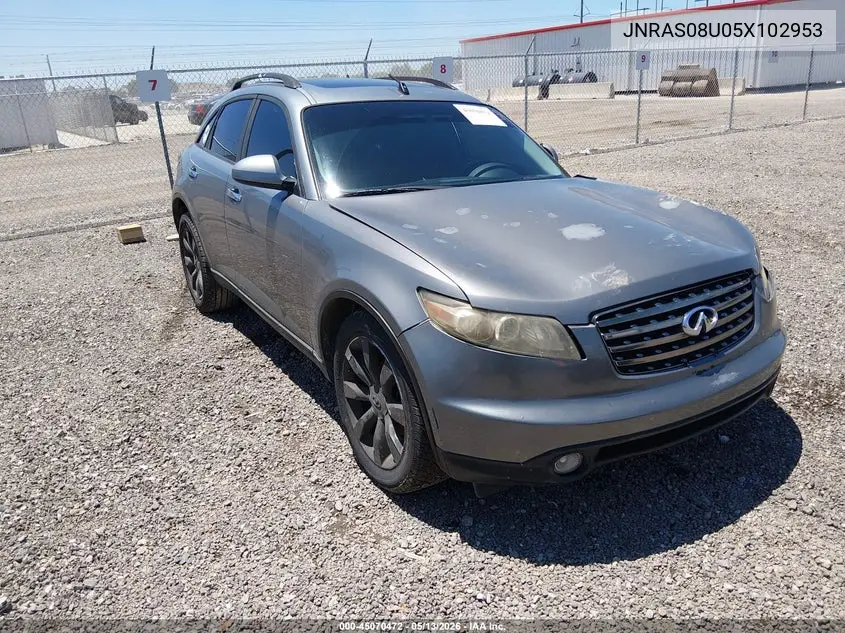 2005 Infiniti Fx35 VIN: JNRAS08U05X102953 Lot: 45070472