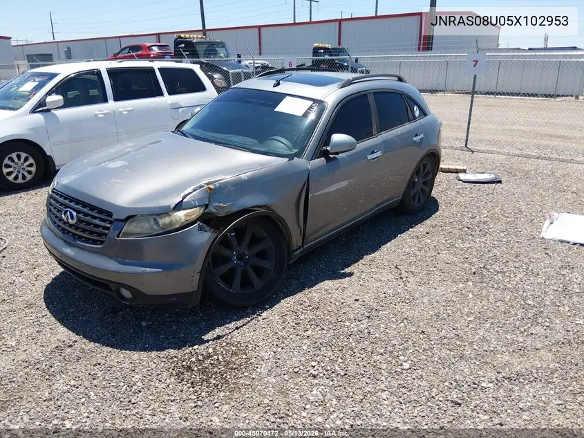 2005 Infiniti Fx35 VIN: JNRAS08U05X102953 Lot: 45070472