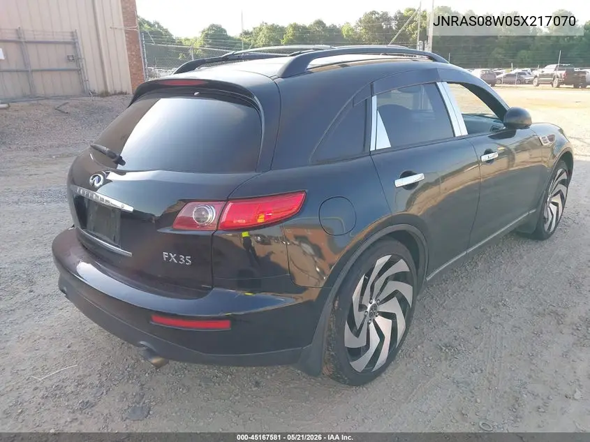 2005 Infiniti Fx35 VIN: JNRAS08W05X217070 Lot: 45167581