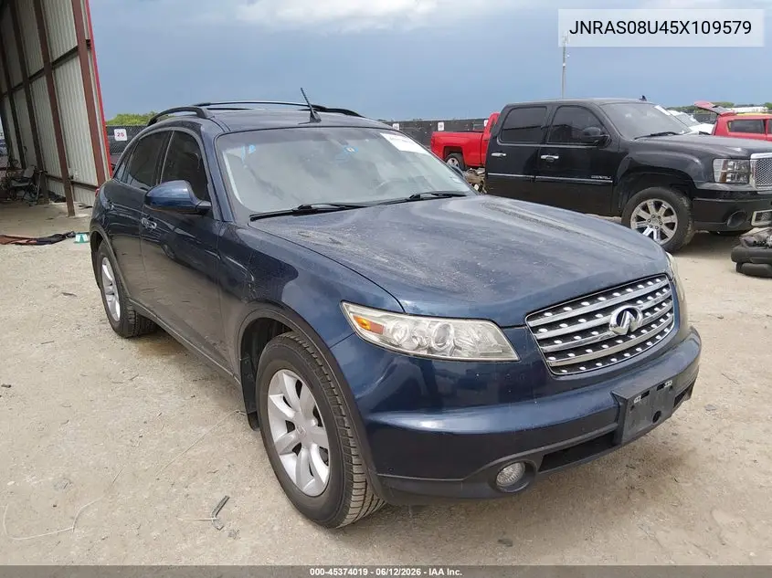 2005 Infiniti Fx35 VIN: JNRAS08U45X109579 Lot: 45374019