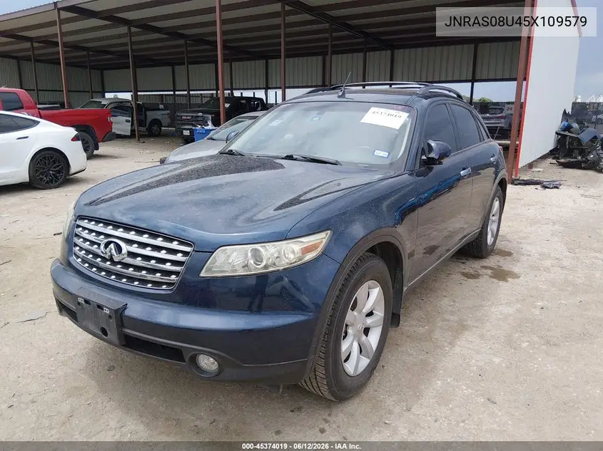 2005 Infiniti Fx35 VIN: JNRAS08U45X109579 Lot: 45374019