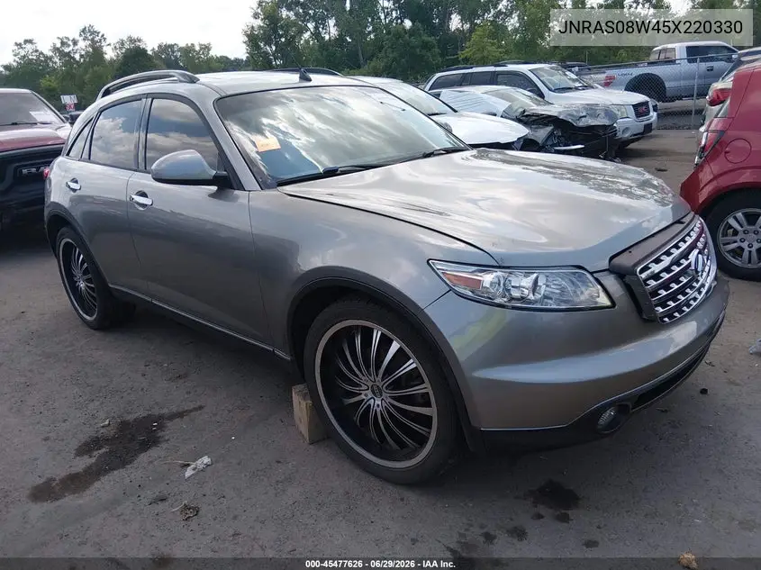 2005 Infiniti Fx35 VIN: JNRAS08W45X220330 Lot: 45477626