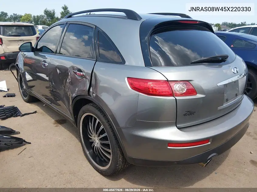 2005 Infiniti Fx35 VIN: JNRAS08W45X220330 Lot: 45477626