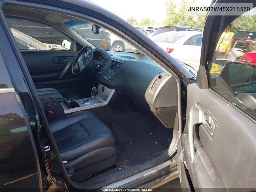 2005 Infiniti Fx35 VIN: JNRAS08W45X215550 Lot: 45534471