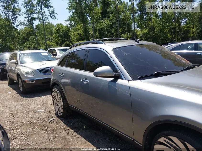 2005 Infiniti Fx35 VIN: JNRAS08W35X221131 Lot: 45599246