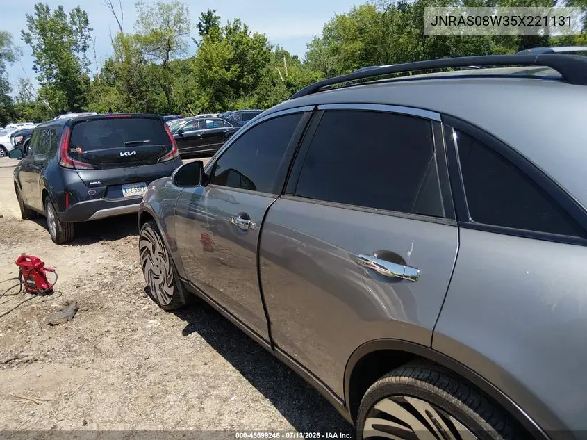 2005 Infiniti Fx35 VIN: JNRAS08W35X221131 Lot: 45599246