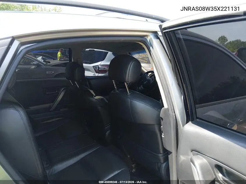 2005 Infiniti Fx35 VIN: JNRAS08W35X221131 Lot: 45599246