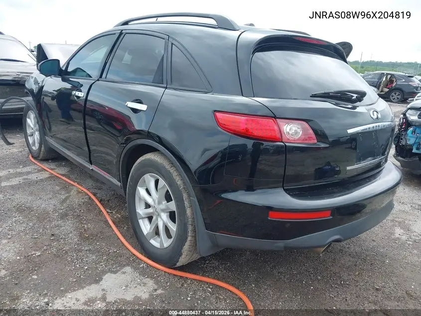 2006 Infiniti Fx35 VIN: JNRAS08W96X204819 Lot: 44880437