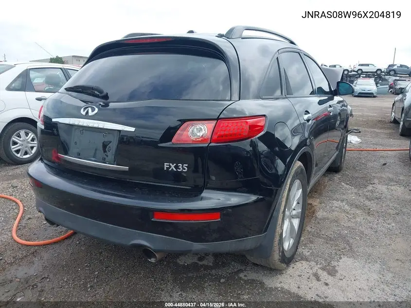 2006 Infiniti Fx35 VIN: JNRAS08W96X204819 Lot: 44880437