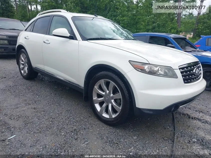 2006 Infiniti Fx35 VIN: JNRAS08U26X100977 Lot: 44974192