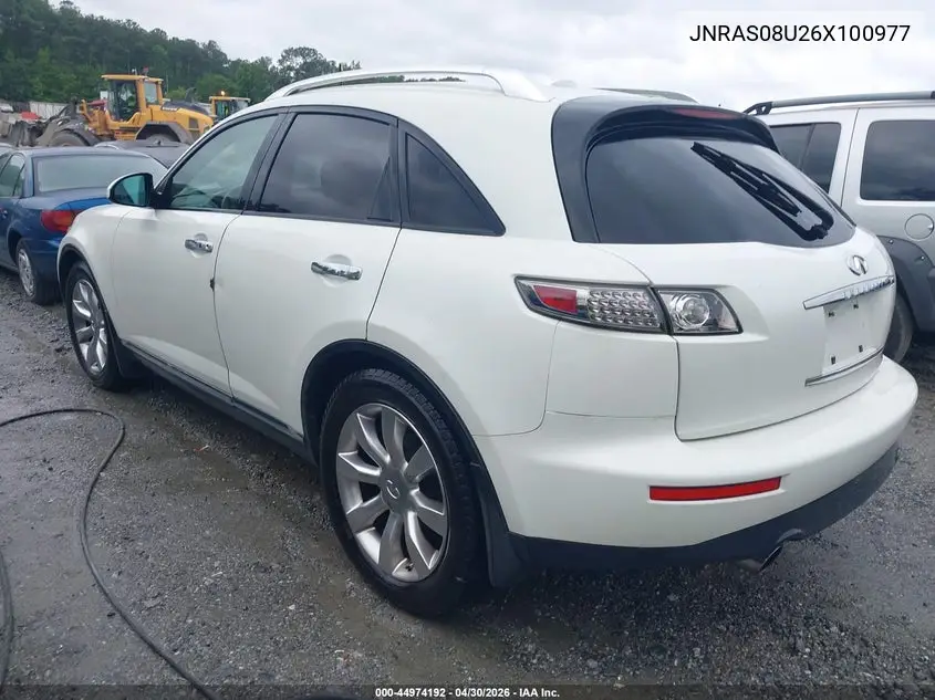 2006 Infiniti Fx35 VIN: JNRAS08U26X100977 Lot: 44974192