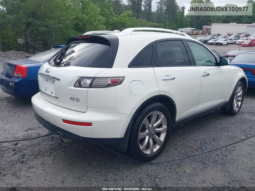 2006 Infiniti Fx35 VIN: JNRAS08U26X100977 Lot: 44974192