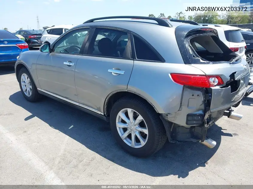 2006 Infiniti Fx35 VIN: JNRAS08WX6X203372 Lot: 45103252
