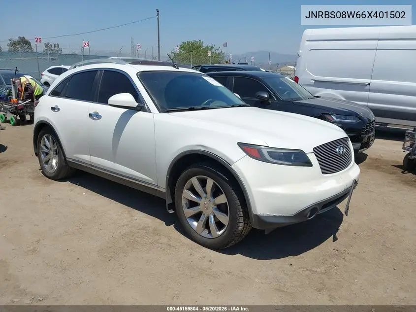 2006 Infiniti Fx45 VIN: JNRBS08W66X401502 Lot: 45159804