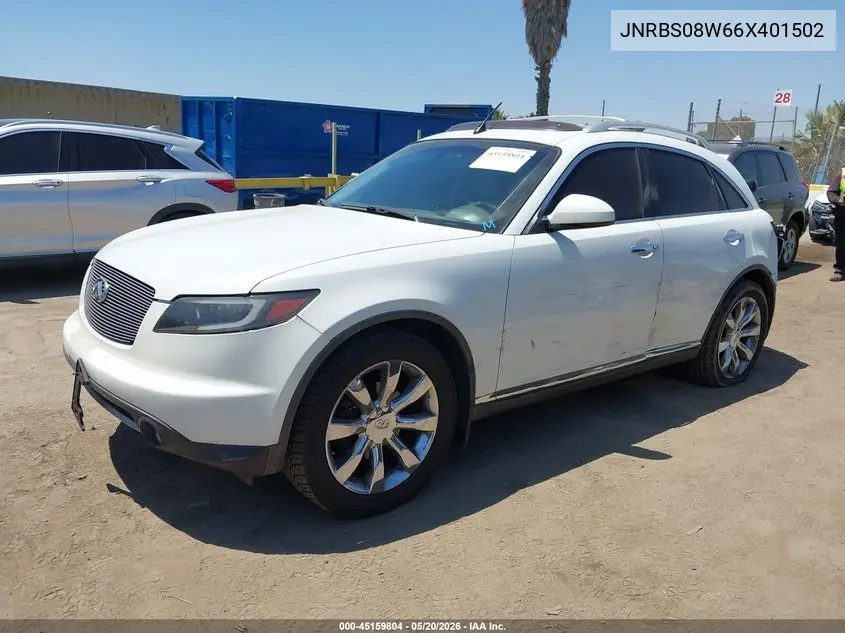 2006 Infiniti Fx45 VIN: JNRBS08W66X401502 Lot: 45159804