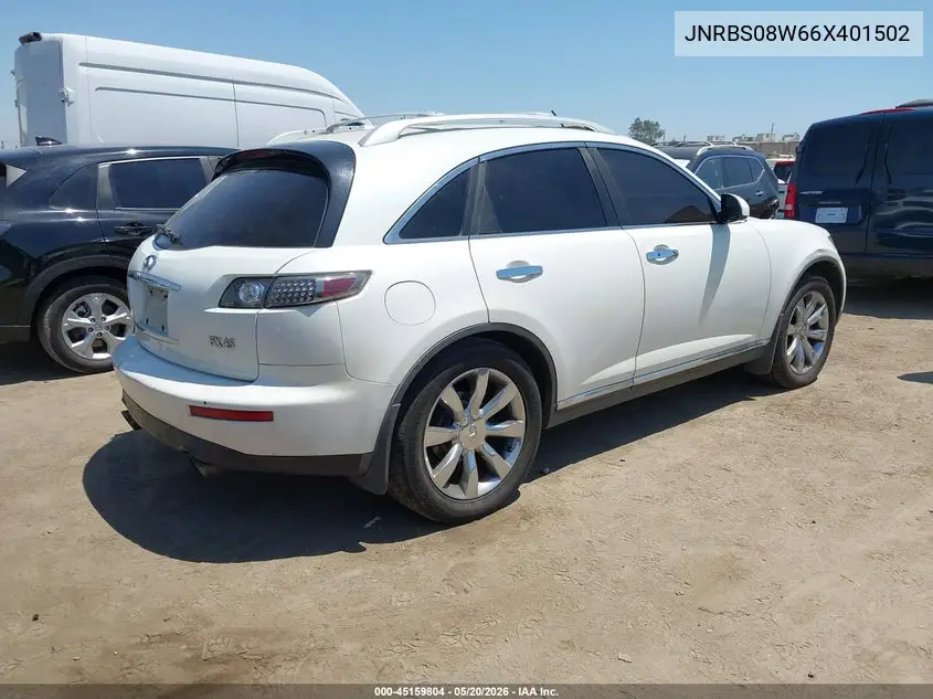 2006 Infiniti Fx45 VIN: JNRBS08W66X401502 Lot: 45159804