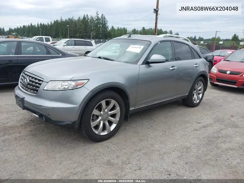 2006 Infiniti Fx35 VIN: JNRAS08W66X204048 Lot: 45266558