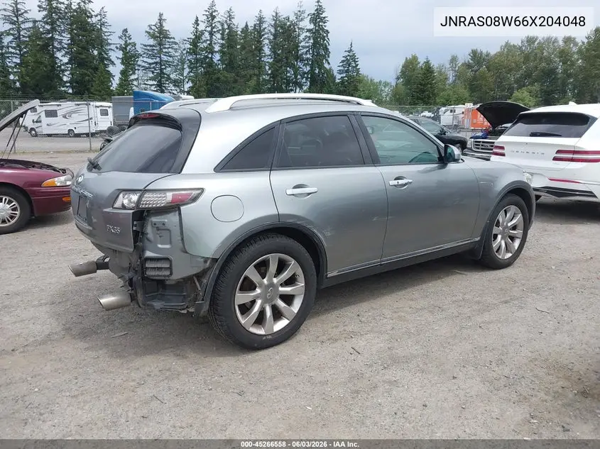 2006 Infiniti Fx35 VIN: JNRAS08W66X204048 Lot: 45266558