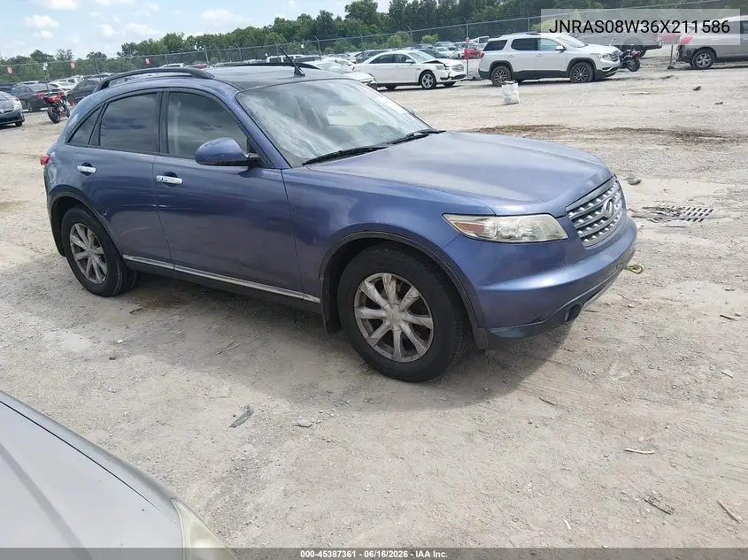 2006 Infiniti Fx35 VIN: JNRAS08W36X211586 Lot: 45387361